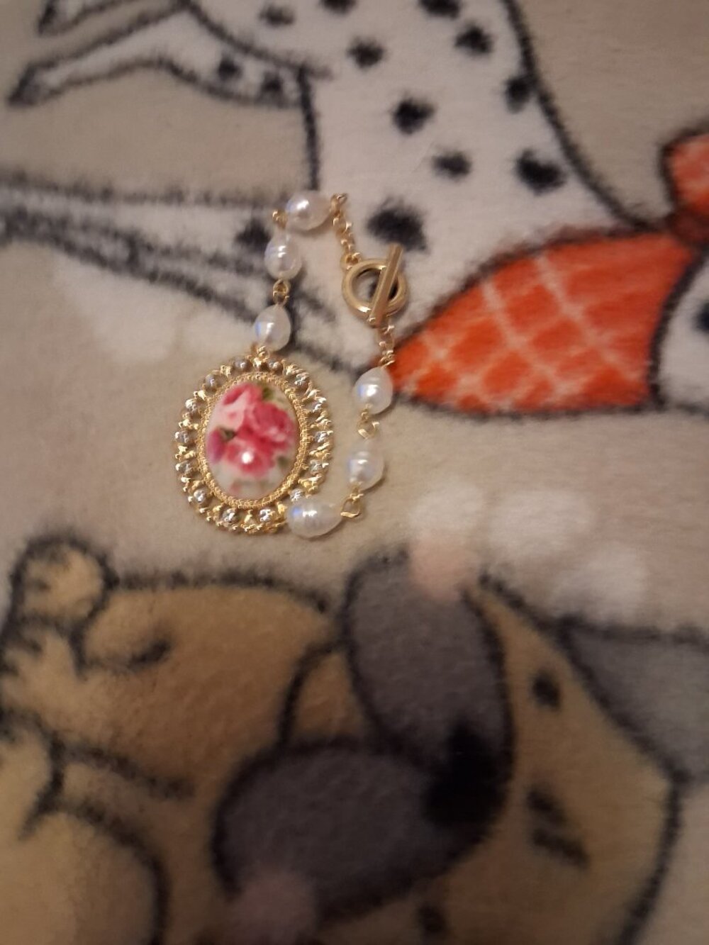 vintage pearl and flower braclet for women